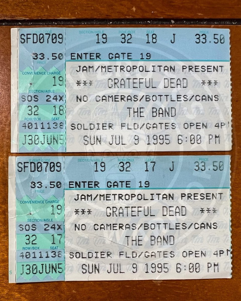 Lou Brutus (@loubrutus) on Twitter photo It was thirty-years ago today I was at Soldier Field in Chicago IL for what would sadly be the final concert from the <a href="/GratefulDead/">Grateful Dead</a>. Of course, the group's @JerryGarcia passed away soon after. Here are my tickets from that fateful show. God Bless the Grateful Dead. #JerryGarcia It was thirty-years ago today I was at Soldier Field in Chicago IL for what would sadly be the final concert from the <a href="/GratefulDead/">Grateful Dead</a>. Of course, the group's @JerryGarcia passed away soon after. Here are my tickets from that fateful show. God Bless the Grateful Dead. #JerryGarcia