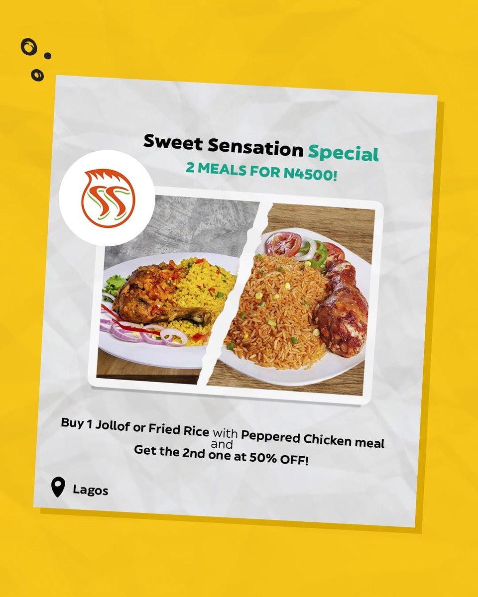 Get exclusive discount off your favorite rice meals from Sweet Sensation.

Get it delivered fast on Glovo.

Download Glovo and order today.

#Glovo #DealOfTheWeek #GlovoNigeria #thursday #postoftheday #fooddeals