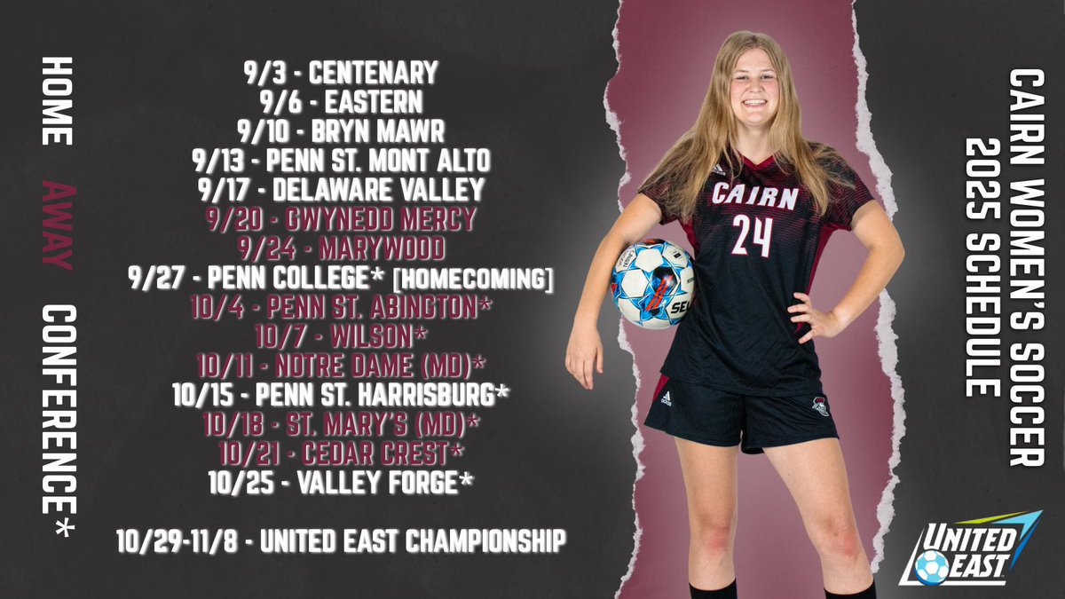 Katie Morrill and Cairn Women’s Soccer are back on the pitch in Langhorne starting Wednesday, September 3. 

Full schedule details at cairnhighlanders.com

#PursueExcellence #CairnWSOC