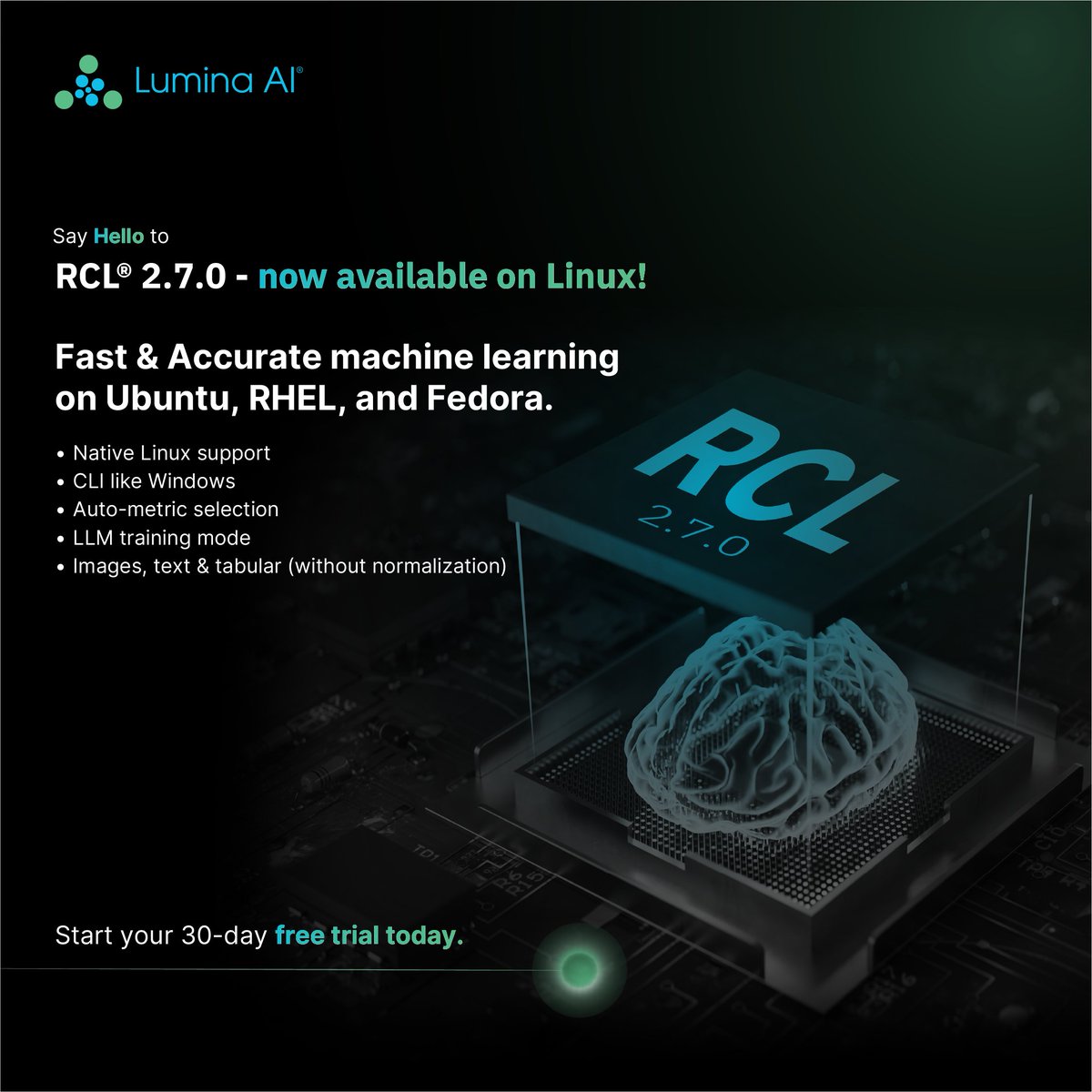 BIG UPDATE!
RCL 2.7.0 is here. And, this time it's also available on Linux.
It is now available on popular Linux distributions, including Ubuntu, RHEL, and Fedora, bringing lightning-fast, GPU-free machine learning to your preferred environment.
Try our 30-day free trial.