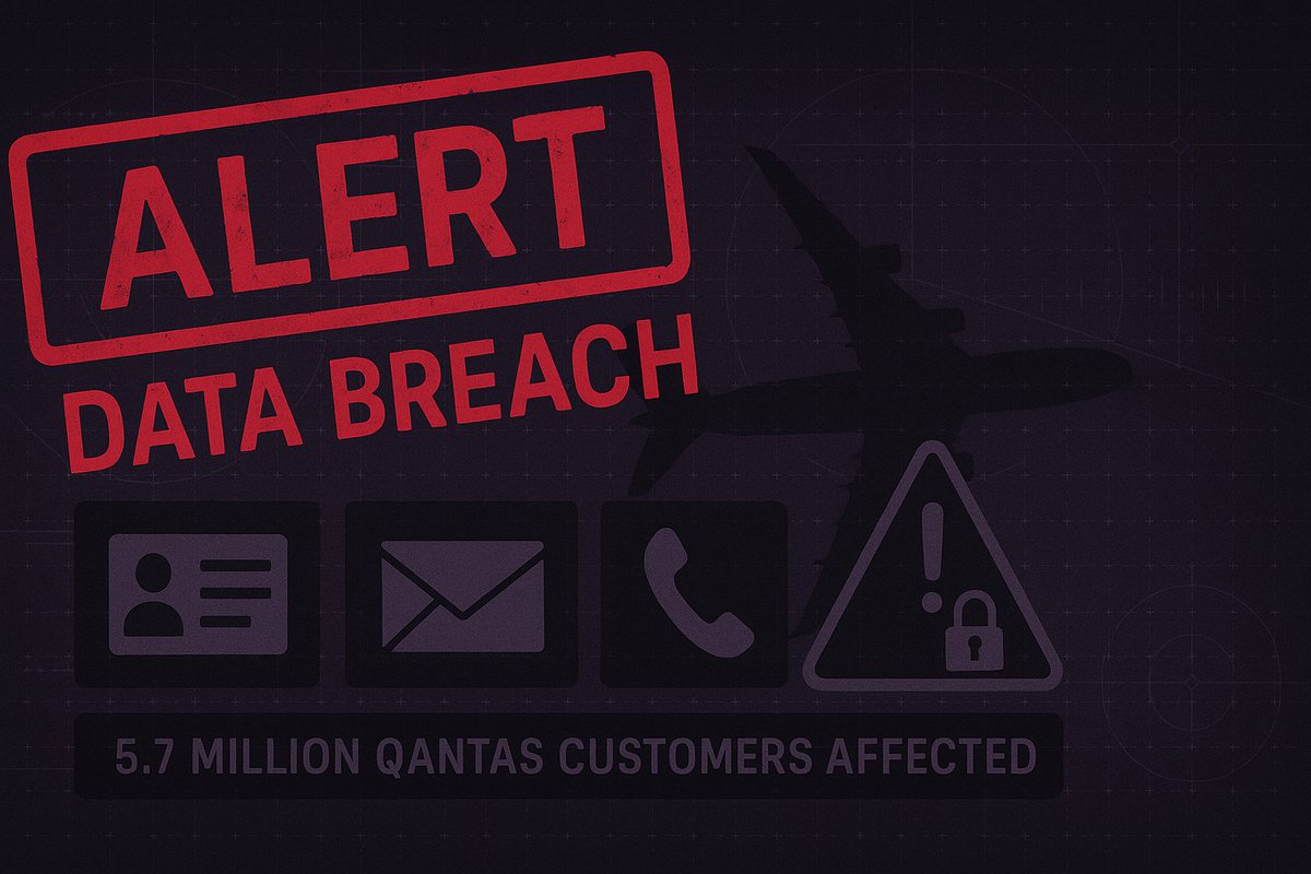 nullfend's tweet image. 🚨 BREAKING: Qantas Airways Data Breach – 5.7 Million Customers Affected
Qantas, Australia’s largest and oldest airline, has confirmed a massive data breach exposing personal data like names, emails, phone numbers &amp;amp; DOBs of 5.7M passengers.
#Qantas #DataBreach #CyberSecurity