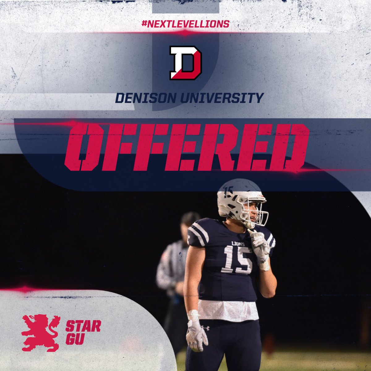 Our program is thrilled for  Star Gu ’26 LB and his family on receiving an offer from <a href="/DUFootball/">Denison Football</a> ! #nextlevellions