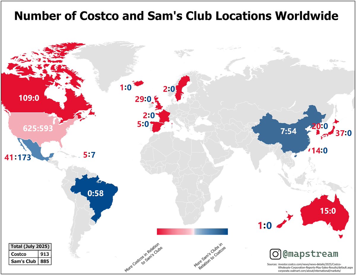 mapstream's tweet photo. Have you been to a Costco or Sam’s Club in a Different Country?

-

#gis #cartography #costco #samsclub #international #mapstream #poweredbyesri https://t.co/G3sBljojmp