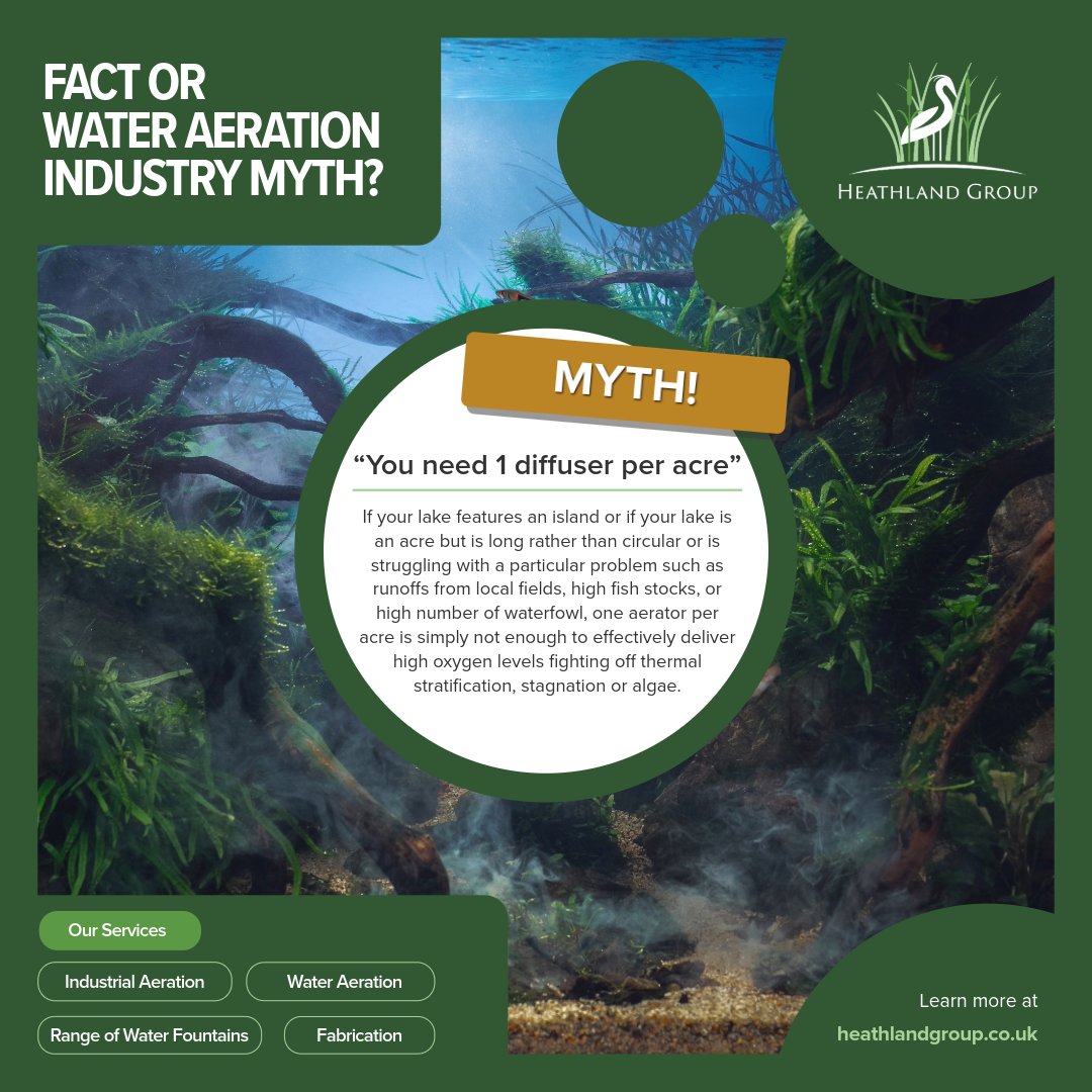 “You need one diffuser per acre.”

That is not always correct... #wateraeration