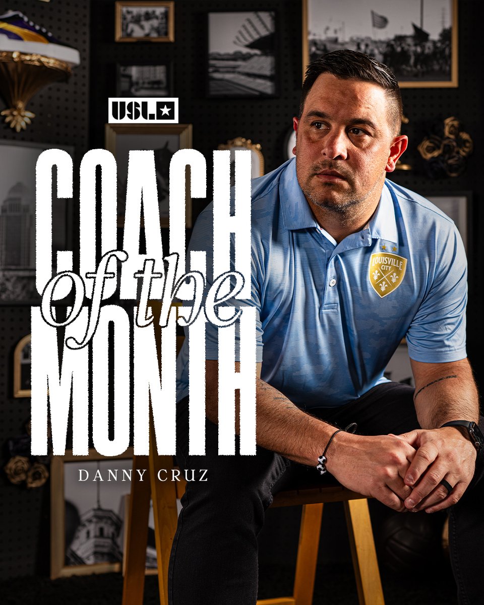 loucityfc's tweet photo. Putting us on 𝘾𝙧𝙪𝙯 control 🥶

Our 𝙫𝙚𝙧𝙮 𝙤𝙬𝙣, @Dannycruz5, has been named the @USL_Championship Coach of the Month for June! 👏 https://t.co/cErFxHANrL