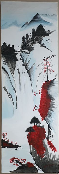 parmesar's tweet photo. Art of the Day: "Waterfall". Buy at: https://t.co/o0XIymHv9g https://t.co/BV66cqU9dt