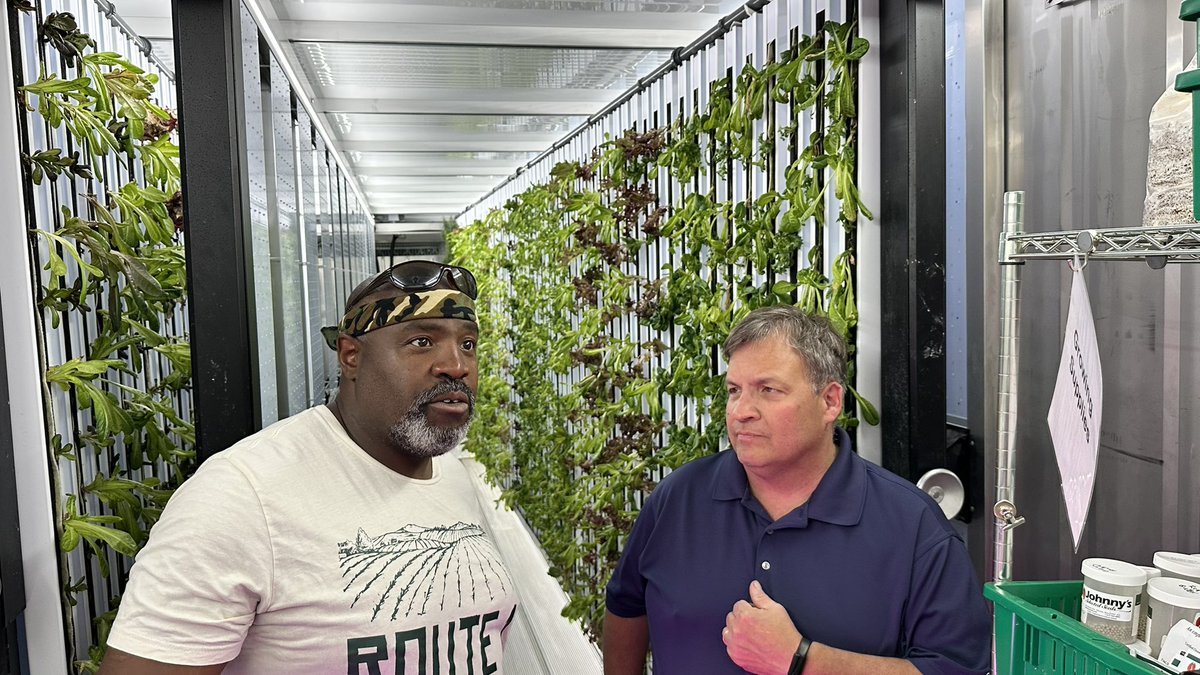 ACBaileyMN's tweet image. Commissioner Petersen, Assistant Commissioner Bailey and MDA staff went to visit Marcus Carpenter in Loretto Minnesota freight container for Route 1.