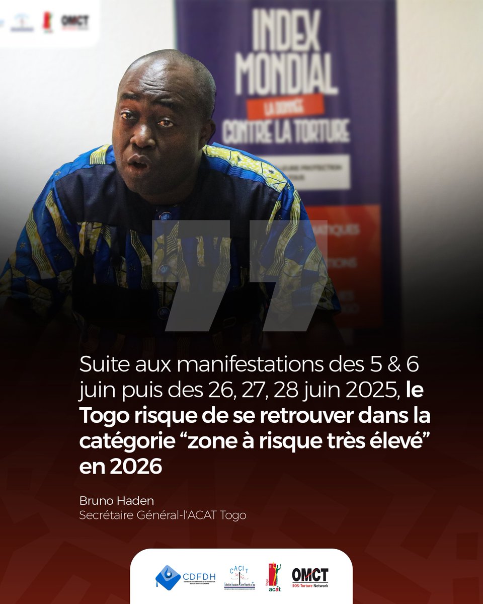 L’atelier sur le #GlobalIndexTorture du 27 juin à #Lomé a donné lieu à des échanges francs. Ce dialogue a permis d’explorer les constats, les blocages, mais aussi les pistes concrètes pour la lutte efficace contre l’impunité. Les détails🔗: cacit.org/index-mondial-…