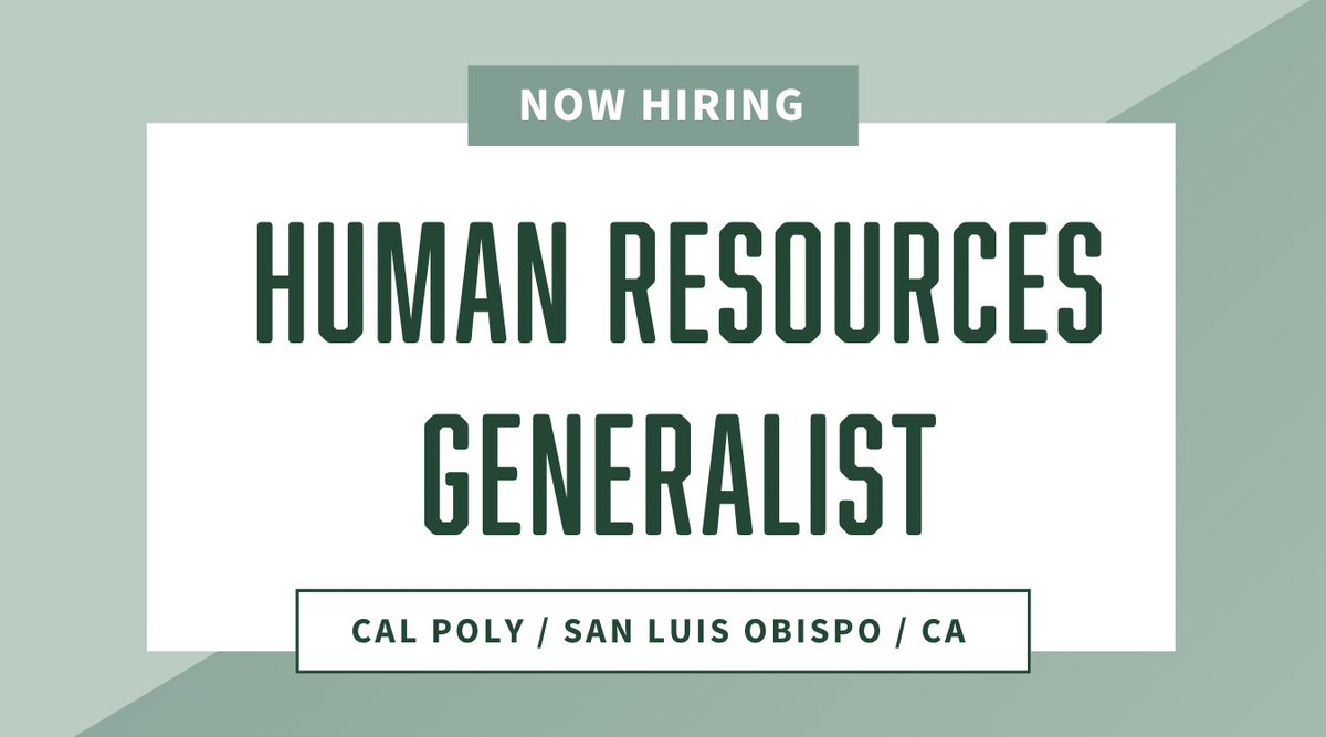 #NowHiring Human Resources Generalist. To see the full position description, click here: bit.ly/3ZD4YaB