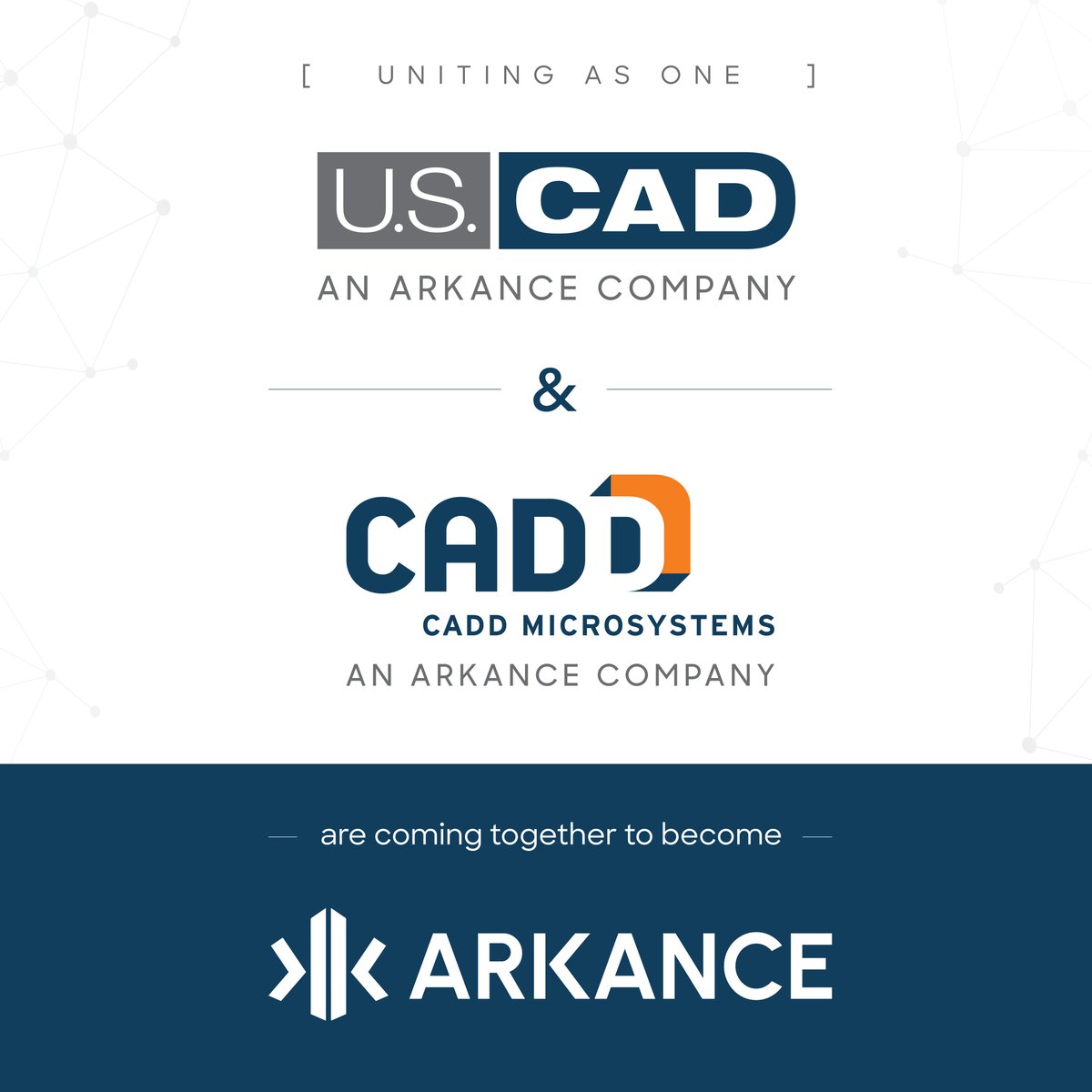 arkanceusa's tweet photo. 🚨 Big news: On August 1, U.S. CAD and CADD Microsystems will officially unite as ARKANCE in the U.S.
Same trusted team, now backed by global scale. More innovation. One name.
We’re proud of our legacy and ready for what’s next.
#ARKANCE #AEC #USCAD #CADD https://t.co/q1j0jiryG0