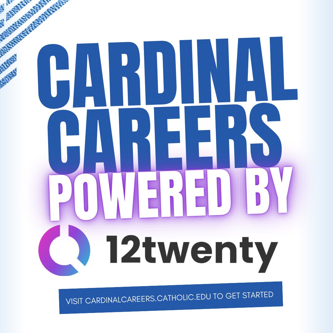 Big News! We’re making moves this summer! CACS is proud to announce Cardinal Careers powered by 12twenty!

Cardinal Careers is coming soon with new tools for your job and internship search.
Visit our website for updates on how to log in and get started  #CatholicU