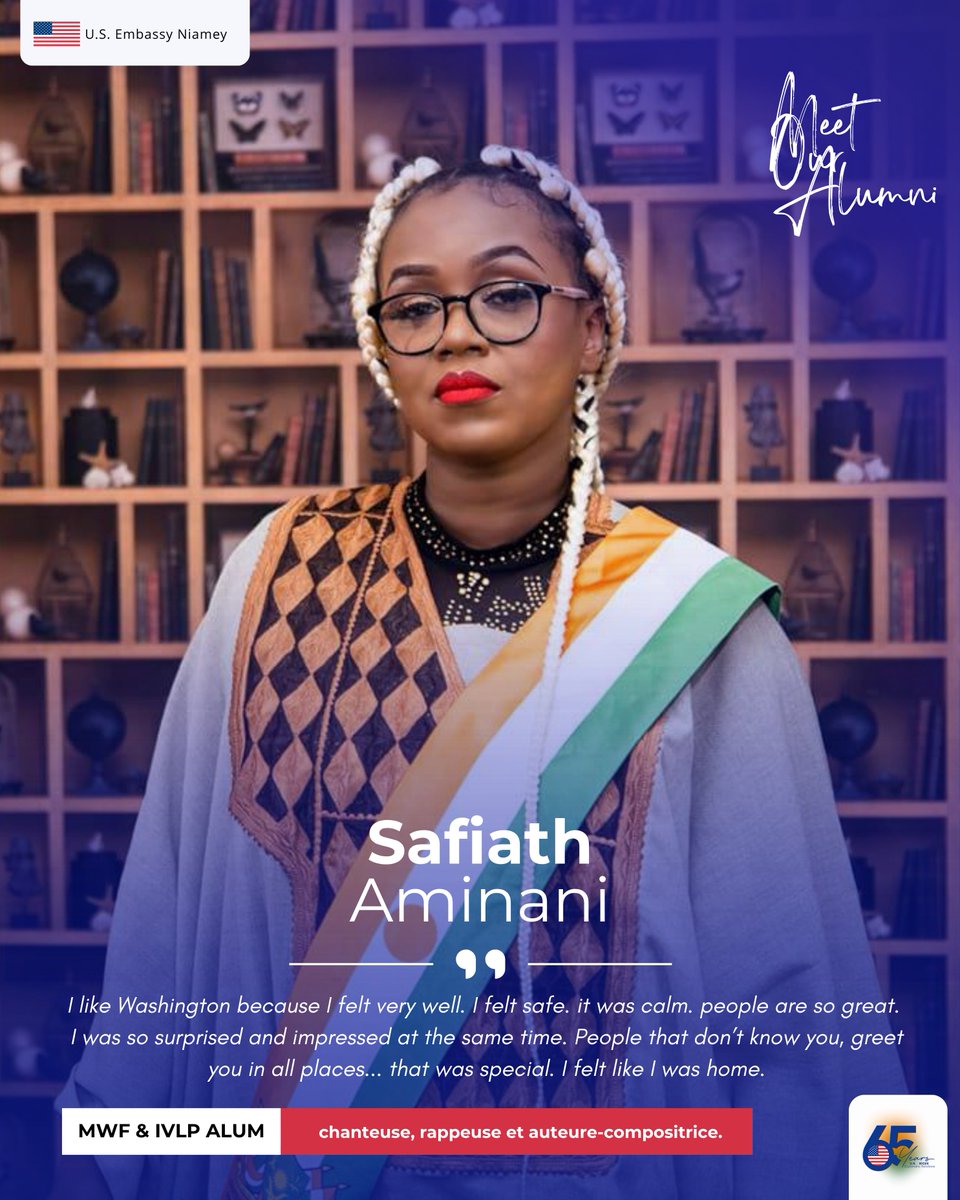 🇳🇪🎶 Celebrating Nigerien Talent and Cultural Excellence! 🎤✨

Safiath Aminami, proud YALI and IVLP alumna, shines as a powerhouse in Niger’s music scene! With popular hits like Keta and Yan Uwa, she blends tradition and creativity, using her talent to preserve and promote