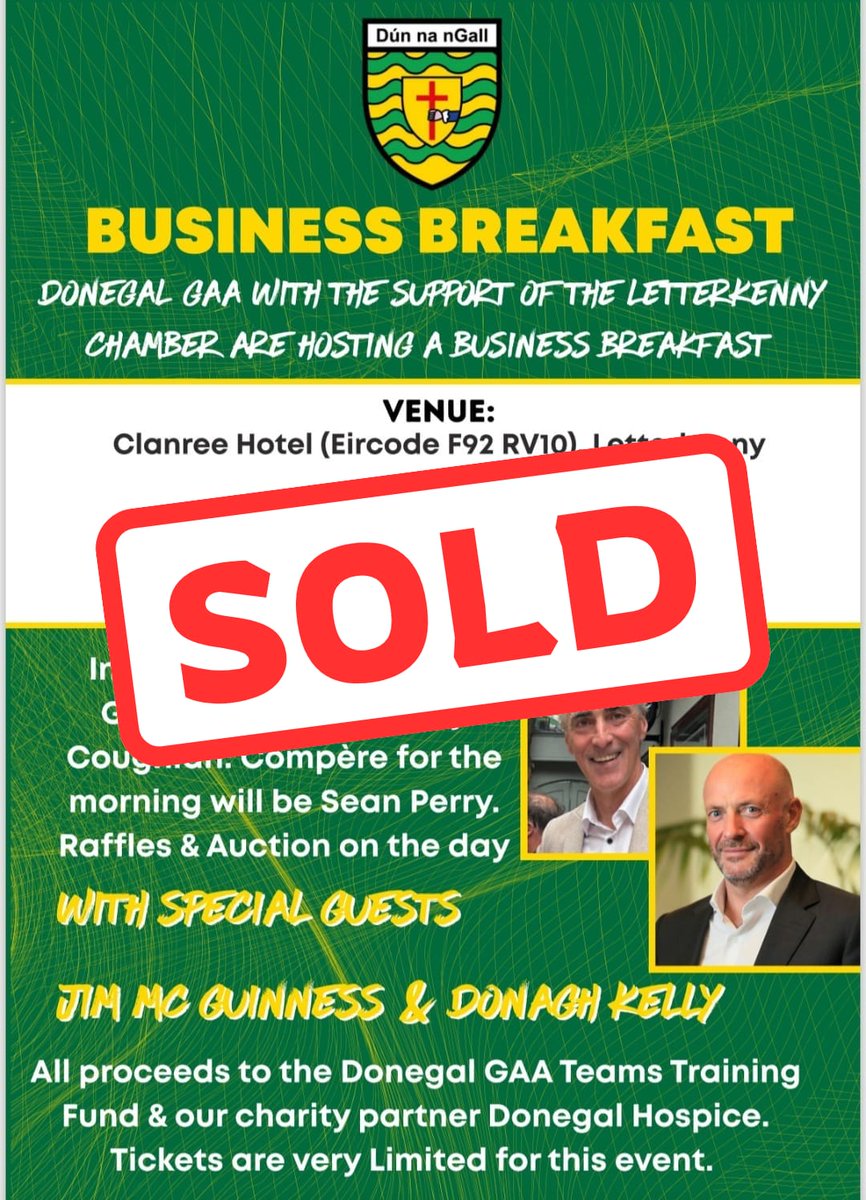 Thanks to everyone who supported our business breakfast, We are delighted to say that it is SOLD OUT 💛💚