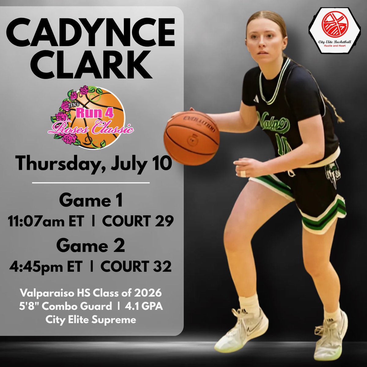 Cadynce Clark (@cadynce_clark10) on Twitter photo Looking forward to my last time <a href="/TFNsRun4Roses/">TFN's Run 4 Roses</a> classic. Check out our team. <a href="/cityelitebb/">City Elite Basketball</a> <a href="/VHS_GirlsBball/">Valpo Girls Basketball</a> <a href="/ONU_Tigerball/">ONU Tigerball</a> <a href="/BUPilotsWBB/">Bethel Pilots Women's Basketball</a> <a href="/FerrisWBBall/">Ferris W Basketball</a> <a href="/AURavensWBB/">Anderson University Women's Basketball</a> <a href="/MU_AncillaWBB/">Marian University - Ancilla WBB</a> <a href="/CCSJ_WBB/">CCSJ Women's Basketball</a> Looking forward to my last time <a href="/TFNsRun4Roses/">TFN's Run 4 Roses</a> classic. Check out our team. <a href="/cityelitebb/">City Elite Basketball</a> <a href="/VHS_GirlsBball/">Valpo Girls Basketball</a> <a href="/ONU_Tigerball/">ONU Tigerball</a> <a href="/BUPilotsWBB/">Bethel Pilots Women's Basketball</a> <a href="/FerrisWBBall/">Ferris W Basketball</a> <a href="/AURavensWBB/">Anderson University Women's Basketball</a> <a href="/MU_AncillaWBB/">Marian University - Ancilla WBB</a> <a href="/CCSJ_WBB/">CCSJ Women's Basketball</a>