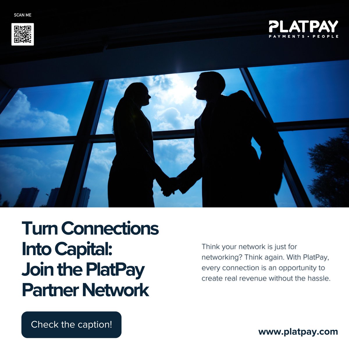 💸 Turn Connections Into Capital: Join the PlatPay Partner Network

Think your network is just for networking? Think again. With PlatPay, every connection is an opportunity to create real revenue—without the hassle.

✅ Referral Revenue – Earn by introducing others to secure,