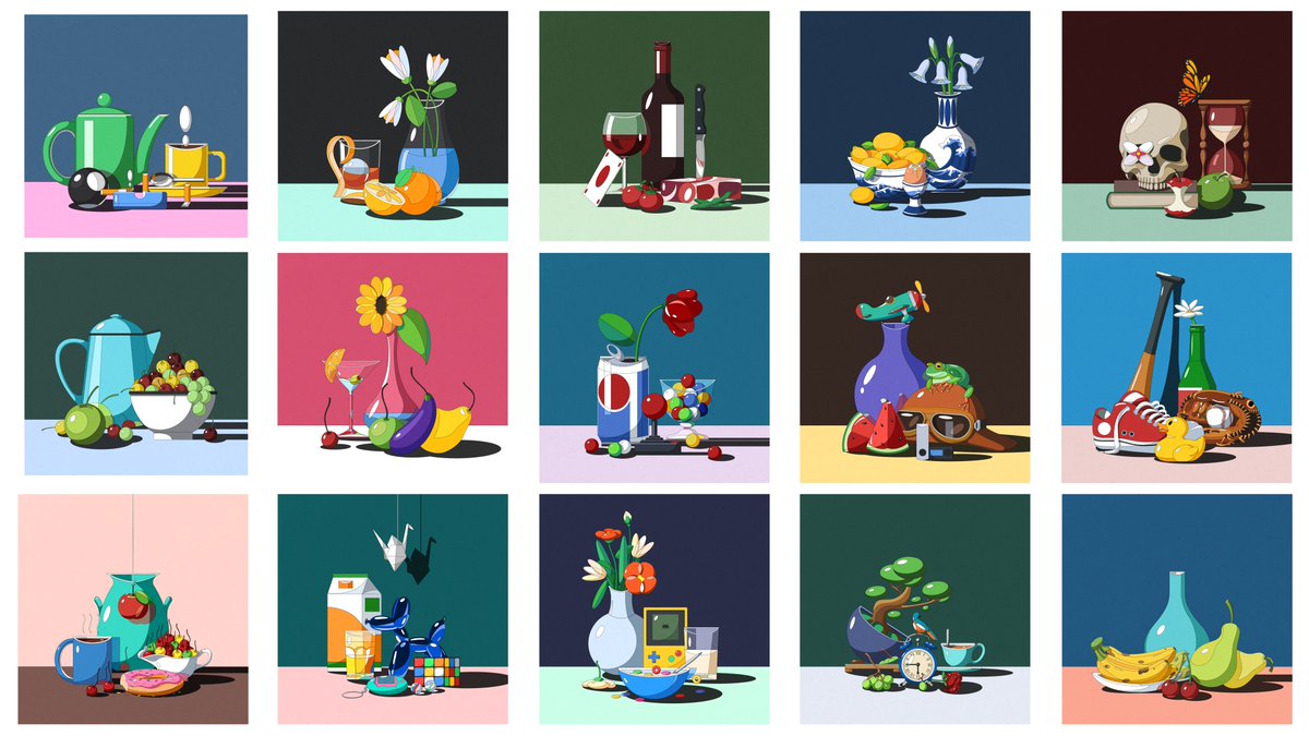 “Shape Study”

15 still life artworks, each a 1/1.

Minimalist compositions with a surreal, nostalgic and pop art twist.

🧵↓