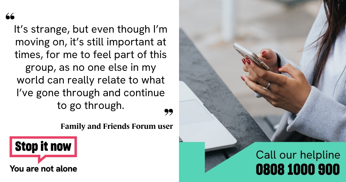 Lucy_Faithfull_'s tweet image. Are you struggling with a loved one’s online sexual offending against children?
You are not alone. Our Family and Friends Forum is a safe space for you to share experiences and get support from people in a similar situation.
Visit: get-help.stopitnow.org.uk