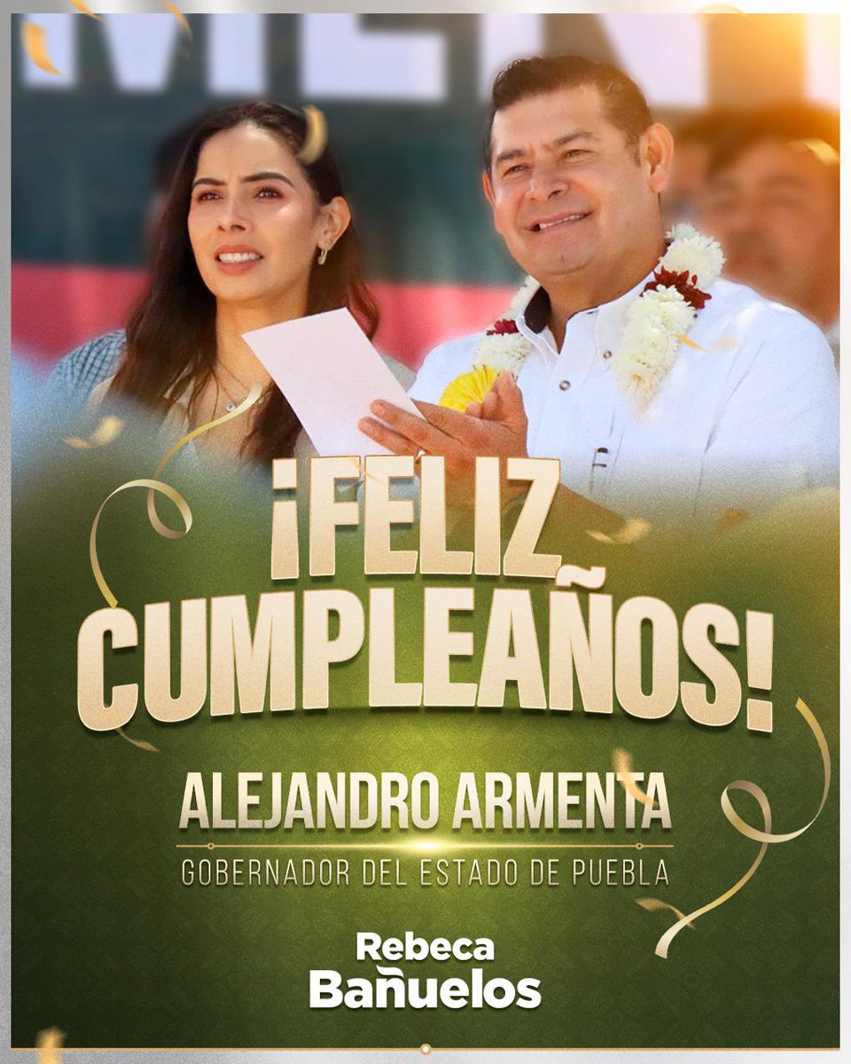 Rebeca Bañuelos (@rebecabanuelosg) on Twitter photo 🎉 ¡Feliz cumpleaños, Gobernador <a href="/armentapuebla_/">Alejandro Armenta</a>!
Le deseamos un año lleno de salud, éxitos y nuevas metas cumplidas.
Su cercanía con la gente y su liderazgo han sido clave para la transformación de Puebla.
¡Enhorabuena! 🎂👏 🎉 ¡Feliz cumpleaños, Gobernador <a href="/armentapuebla_/">Alejandro Armenta</a>!
Le deseamos un año lleno de salud, éxitos y nuevas metas cumplidas.
Su cercanía con la gente y su liderazgo han sido clave para la transformación de Puebla.
¡Enhorabuena! 🎂👏