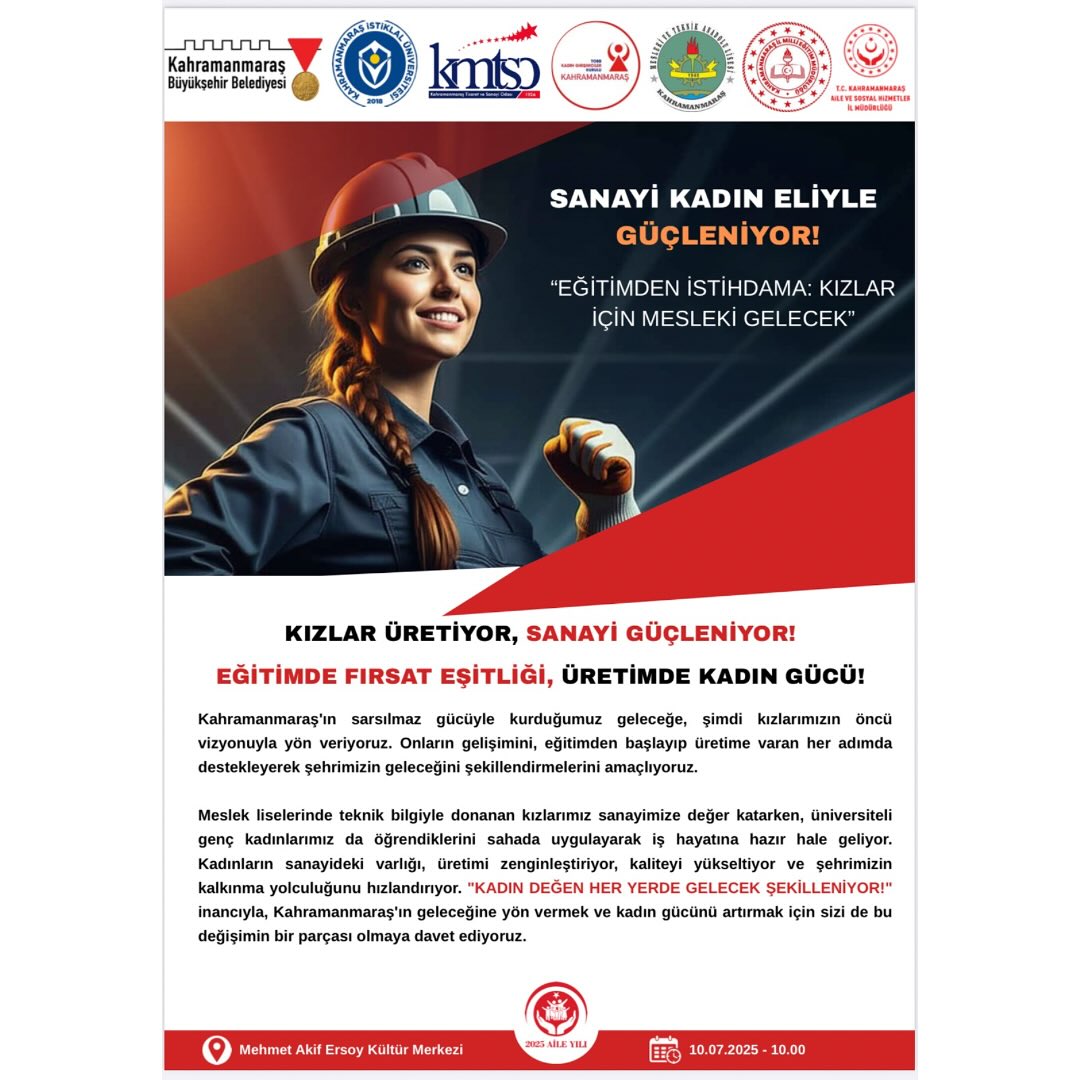 GELECEK ELLERİMİZDE, KADIN GÜCÜ SANAYİMİZDE!
Meslek liselerini tercih eden kızlarımız, kazandıkları teknik bilgi ve becerilerle geleceği şekillendiriyor
Üniversiteli genç kadınlarımız, sahada edindikleri deneyimle iş hayatına güçlü bir başlangıç yapıyor
10 Temmuz 2025
Saat: 10.00