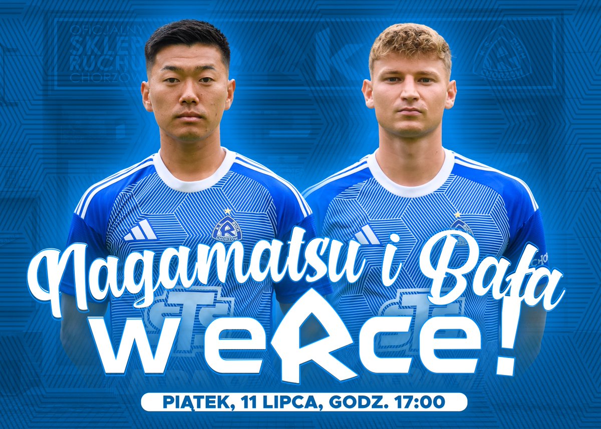 Zapraszamy na spotkanie z dwójką nowych piłkarzy Ruchu!

⌚ piątek, 17:00-18:00
📍 eRka, ul. Jagiellońska 3
📸 zdjęcia
🖊 autografy
🛒 zakupy
✂️ 10% rabatu (20% dla karnetowiczów)

👉 ksruch.com/w/Bala-Shuma-e…