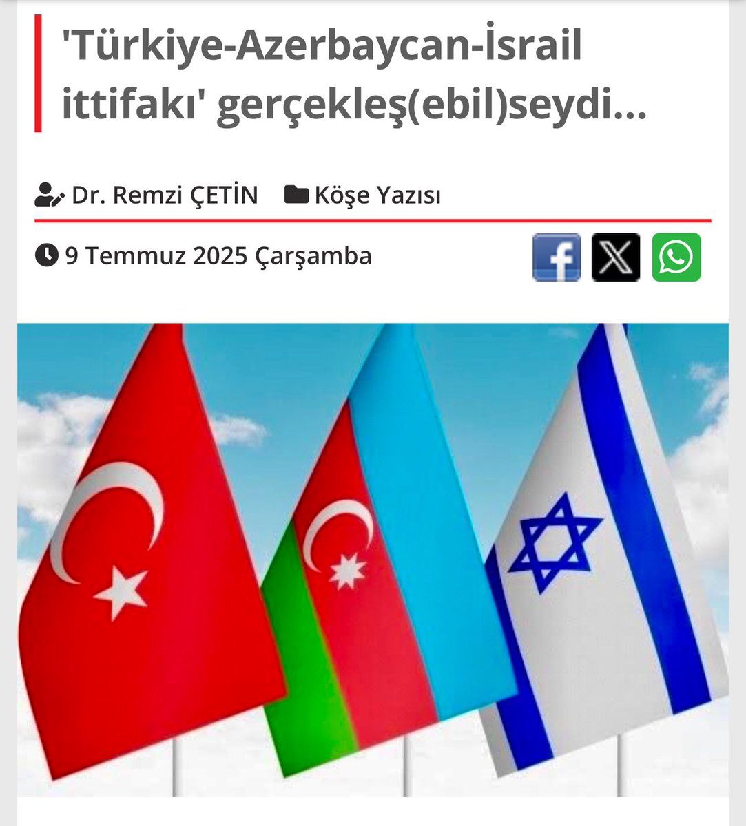 👉 “Türkiye-Azerbaycan-İsrail İttifakı”nın Karşısında Duracak Güç Yok

👉 Erdoğan-Aliyev Dostluğunun, Türk-İsrail İlişkilerine Etkisi

👉 Akdeniz Ortadoğu’sundan Kafkaslara Ortak Çıkar Alanları

👉 Netanyahu İçin İbretlik Bir Tablo

Daha Fazlası İçin⤵️
salom.com.tr/koseyazisi/138…