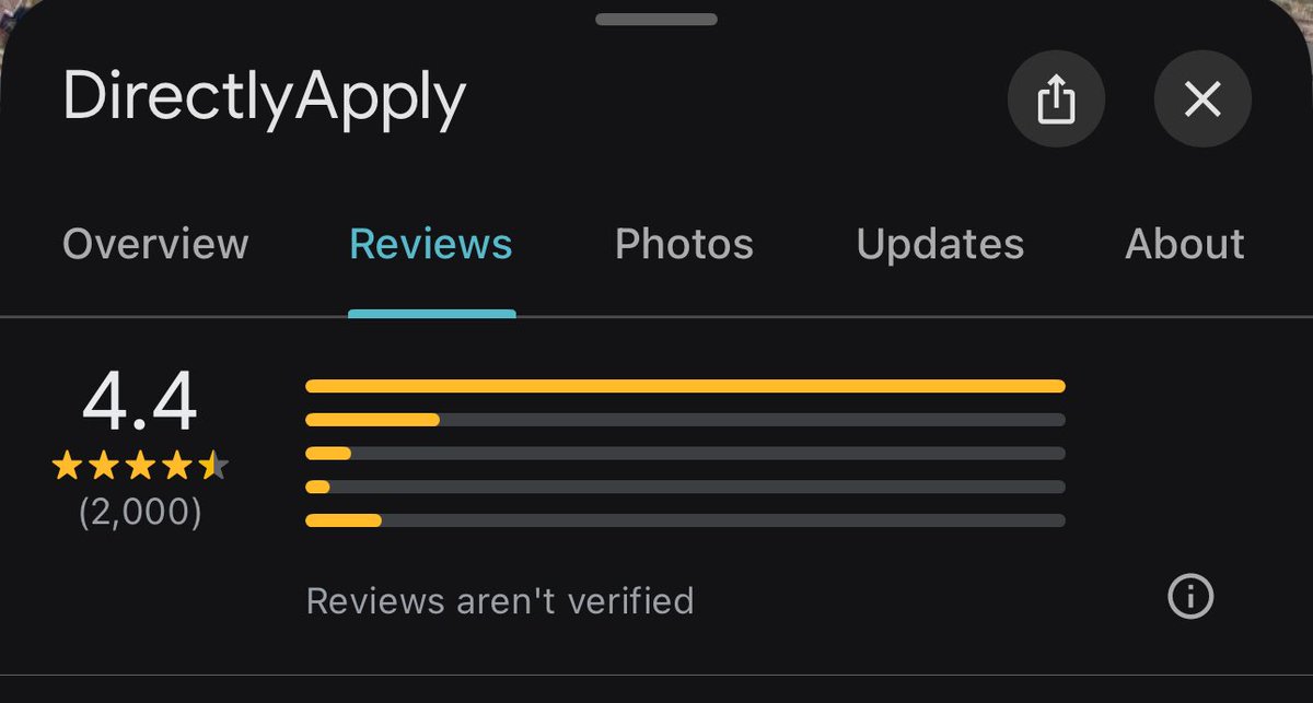 Dylan Buckley (@dylankbuckley) on Twitter photo 2,000 Google Reviews of <a href="/DirectlyApply/">DirectlyApply</a>. A competitor asked how we get such good reviews, they didn’t say much when I said “we build a product that works and actually help people apply to jobs” 2,000 Google Reviews of <a href="/DirectlyApply/">DirectlyApply</a>. A competitor asked how we get such good reviews, they didn’t say much when I said “we build a product that works and actually help people apply to jobs”