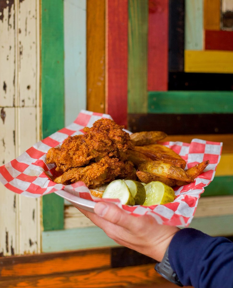 Nashville Hot Chicken: the plate that started it all! Get any of our chicken hot dipped, and you can add heat levels to make it your own!