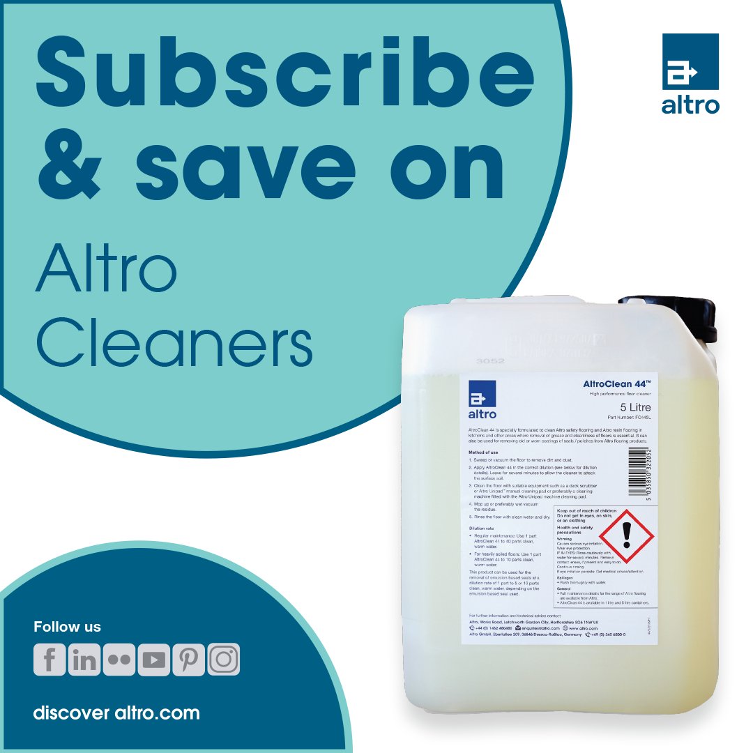 Never run out of altro cleaner again! Save time, money, and hassle.

Altro floor and wall cleaners are trusted by professionals for performance and compatibility. Now you can keep them in stock automatically! 

Discover more ➡️ ow.ly/KwjE50Wmuau