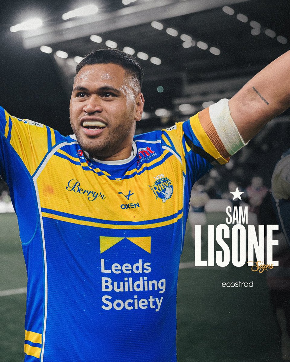 hullfcofficial's tweet photo. Hull FC are delighted to announce the signing of powerhouse forward Sam Lisone for the 2026 Betfred Super League campaign ✍️

The 31-year old prop joins the club from Leeds Rhinos, signing a two-year deal at the MKM Stadium ✅

Read 👉 https://t.co/bDALbD8695

⚫️⚪️ #COYH | @ecostrad