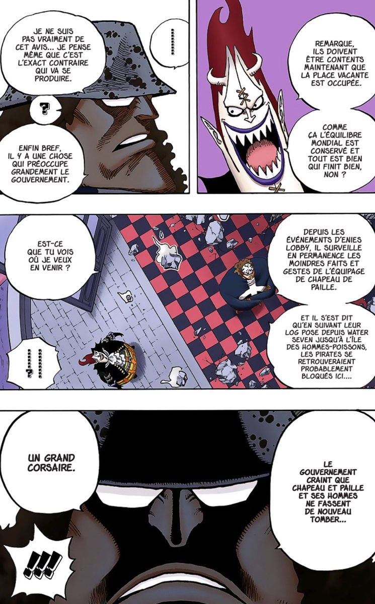 Saru_D_'s tweet image. Après, Luffy c’est personne avant le tome 11 (première prime), et le Gouvernement Mondiale ne le découvre réellement qu’à partir de Jaya (tome 25).

Et quand Aokiji les intercepte, il dit que le GM les sous estime, et c’est seulement à partir d’Enies Lobby qu’ils envoient Kuma…