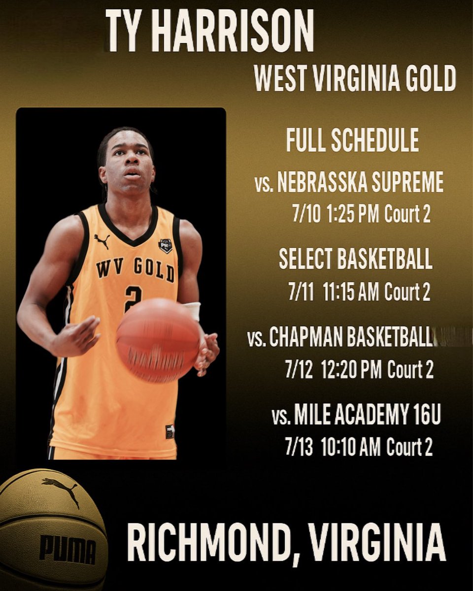 Ty Harrison (@tyharrison__) on Twitter photo My Schedule for this weekend in Richmond, Virginia! <a href="/WVGoldHoops/">WV Gold Hoops</a> <a href="/BradyVest0/">Brady Vest</a> <a href="/JuwanStaten3/">Juwan Staten Sr.</a> My Schedule for this weekend in Richmond, Virginia! <a href="/WVGoldHoops/">WV Gold Hoops</a> <a href="/BradyVest0/">Brady Vest</a> <a href="/JuwanStaten3/">Juwan Staten Sr.</a>