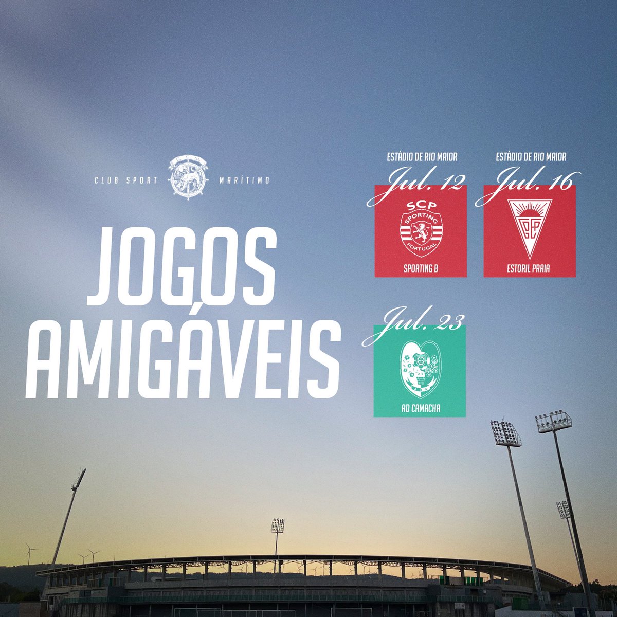 MaritimoMadeira's tweet photo. ⚽ Estágio de Pré-Época
🗓️ 10 a 17 de julho
📍 Rio Maior
#CSMaritimo #PreEpocaCSM https://t.co/iVcvFK8yBk