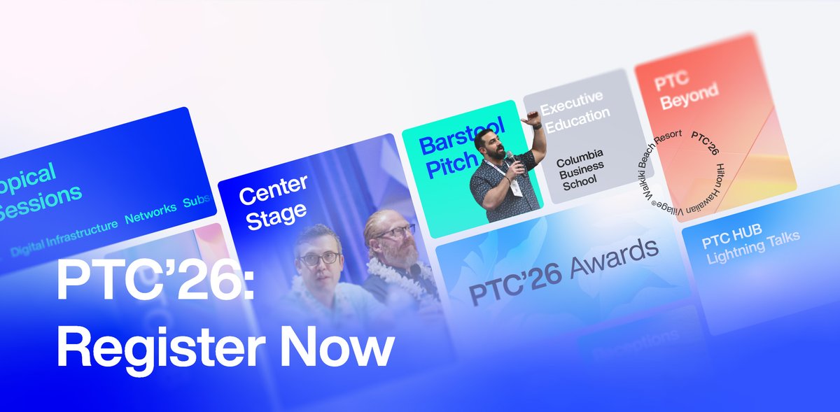 PTC’26 registration is open! Join thousands of global executives, technologists, investors, &amp; innovators in Honolulu, Hawai‘i from 18–21 January 2026 to connect with senior-level decision-makers &amp; drive industry-shaping outcomes.

➡️ Register now: ptc.org/ptc26/?utm_sou…

#PTC26