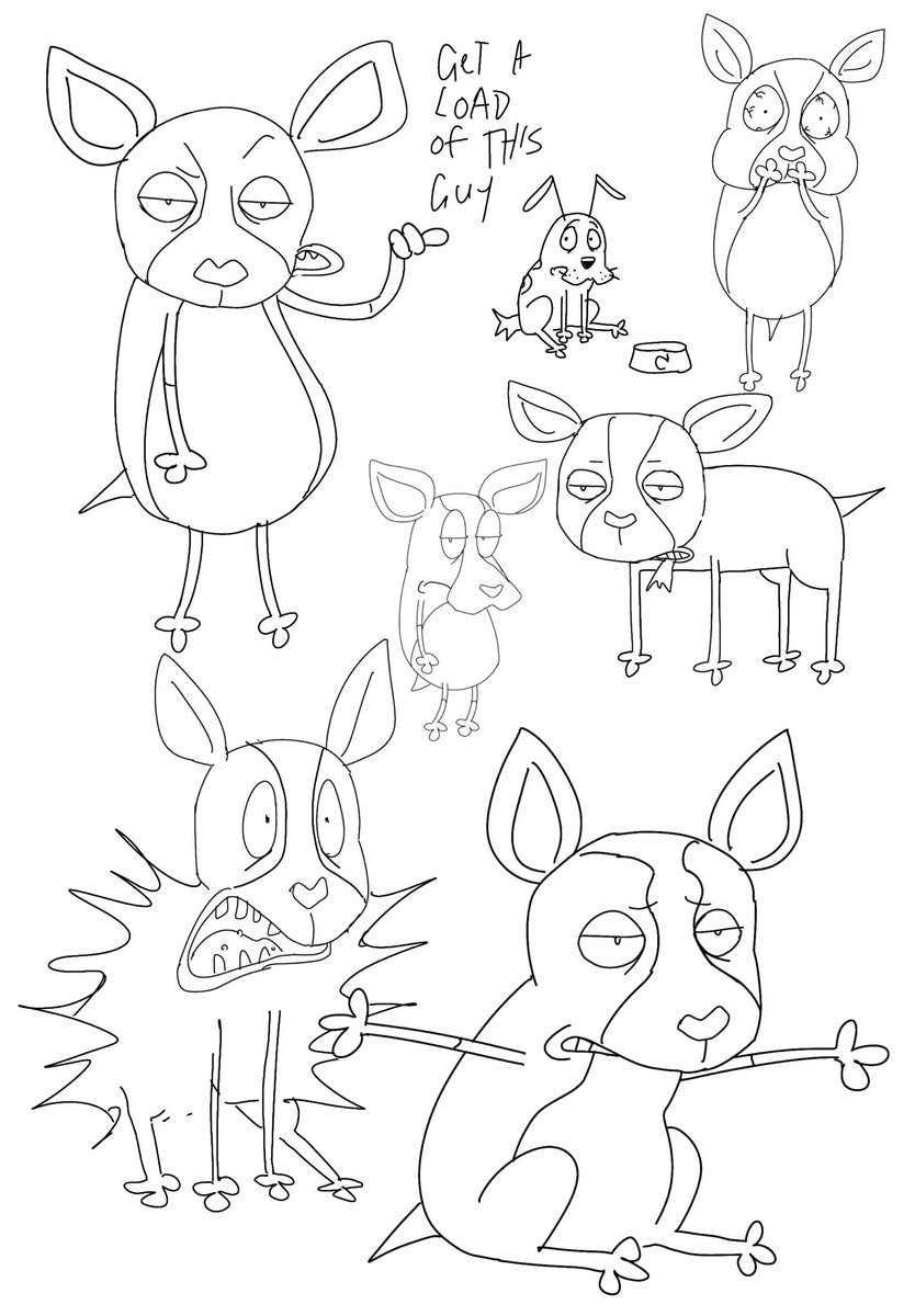 I liked the idea of iggy and courage as a dynamic I tried drawing him in the art style (just more cartoony)