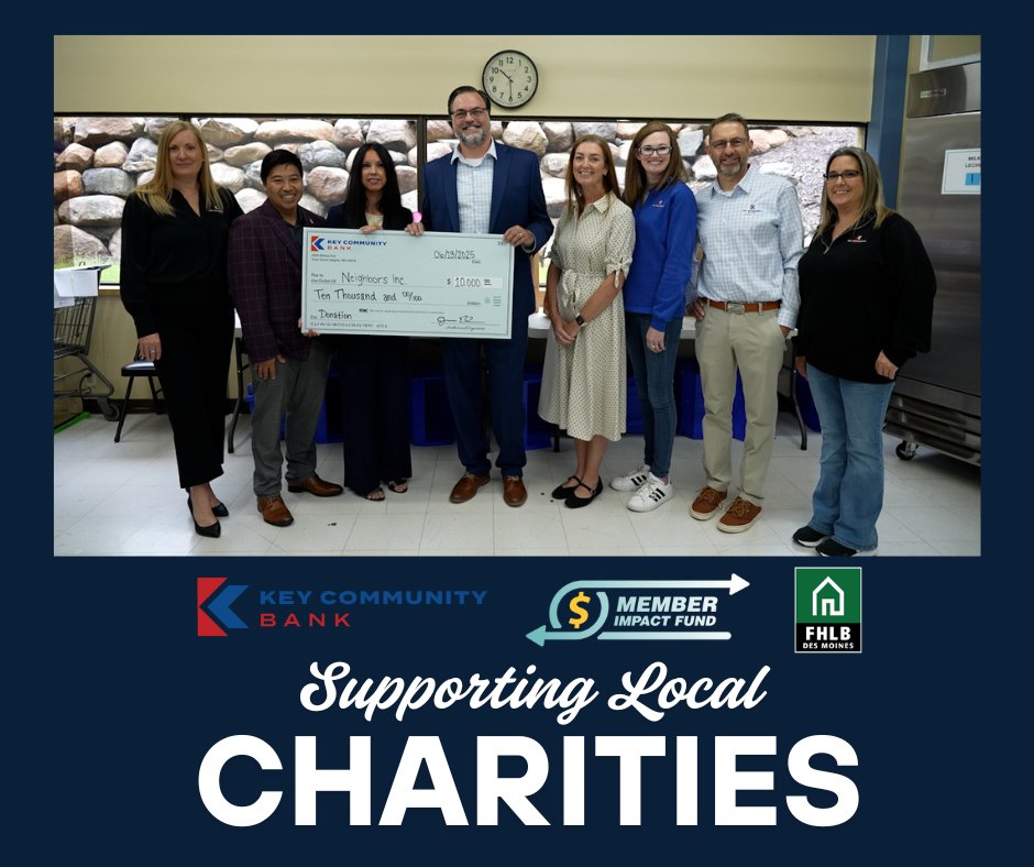 KeyCommunityIGH's tweet image. We are proud to announce that Neighbors Inc. has been awarded a $10,000 Member Impact Fund grant from Federal Homes Loan Bank Des Moines! 

Member FDIC, Equal Housing Lender

#KeyCares #NeighborsInc #FHLBDesMoines #CommunityBanking #MatchedGiving #SouthStPaul