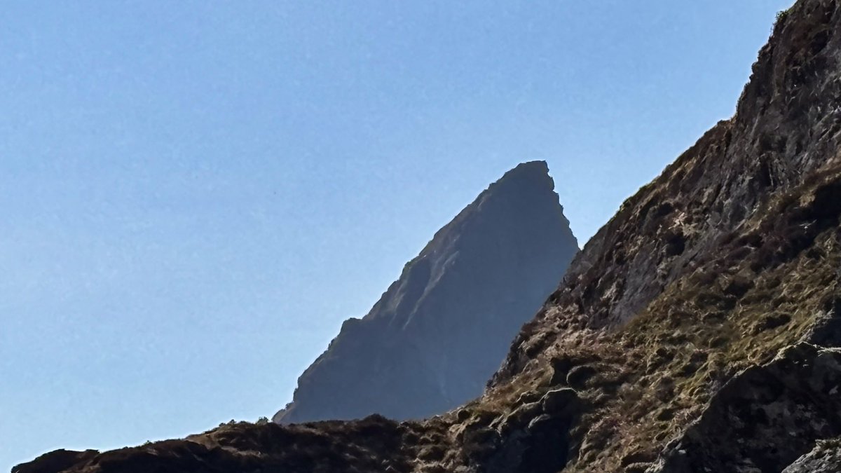 A shark fin of a peak - the view from tonight’s vid - up at seven #alps