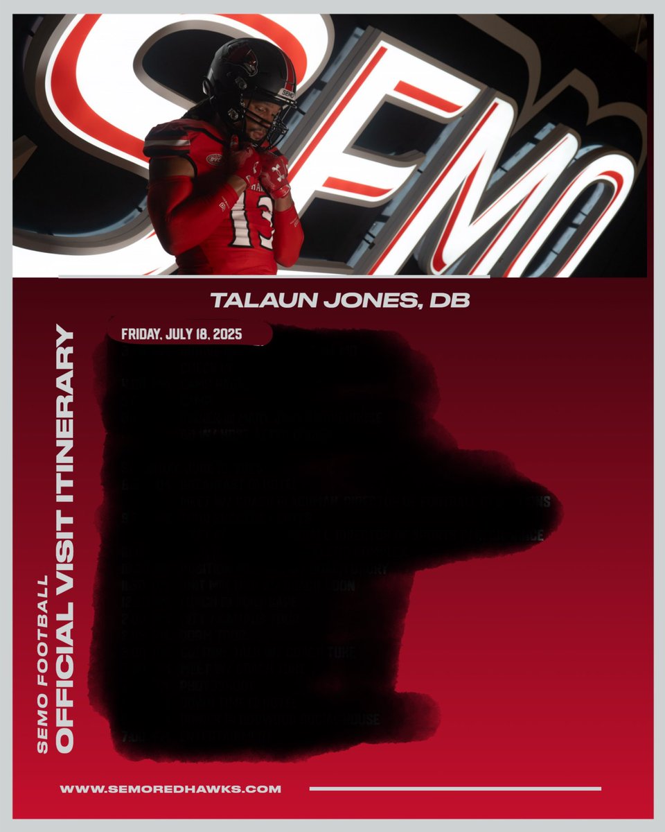 talaun jones (@talaunjones) on Twitter photo Official visit set ✅
I can’t wait to get up there and experience the great things <a href="/Coach_Drury/">Coach Drury</a> <a href="/lolar70/">Morris Lolar</a> 🤝
#Redhawks
<a href="/MonroeFTBL/">Monroe Football</a>
<a href="/RecruitGeorgia/">Recruit Georgia</a>
<a href="/SEMOfootball/">SEMO Football</a> Official visit set ✅
I can’t wait to get up there and experience the great things <a href="/Coach_Drury/">Coach Drury</a> <a href="/lolar70/">Morris Lolar</a> 🤝
#Redhawks
<a href="/MonroeFTBL/">Monroe Football</a>
<a href="/RecruitGeorgia/">Recruit Georgia</a>
<a href="/SEMOfootball/">SEMO Football</a>