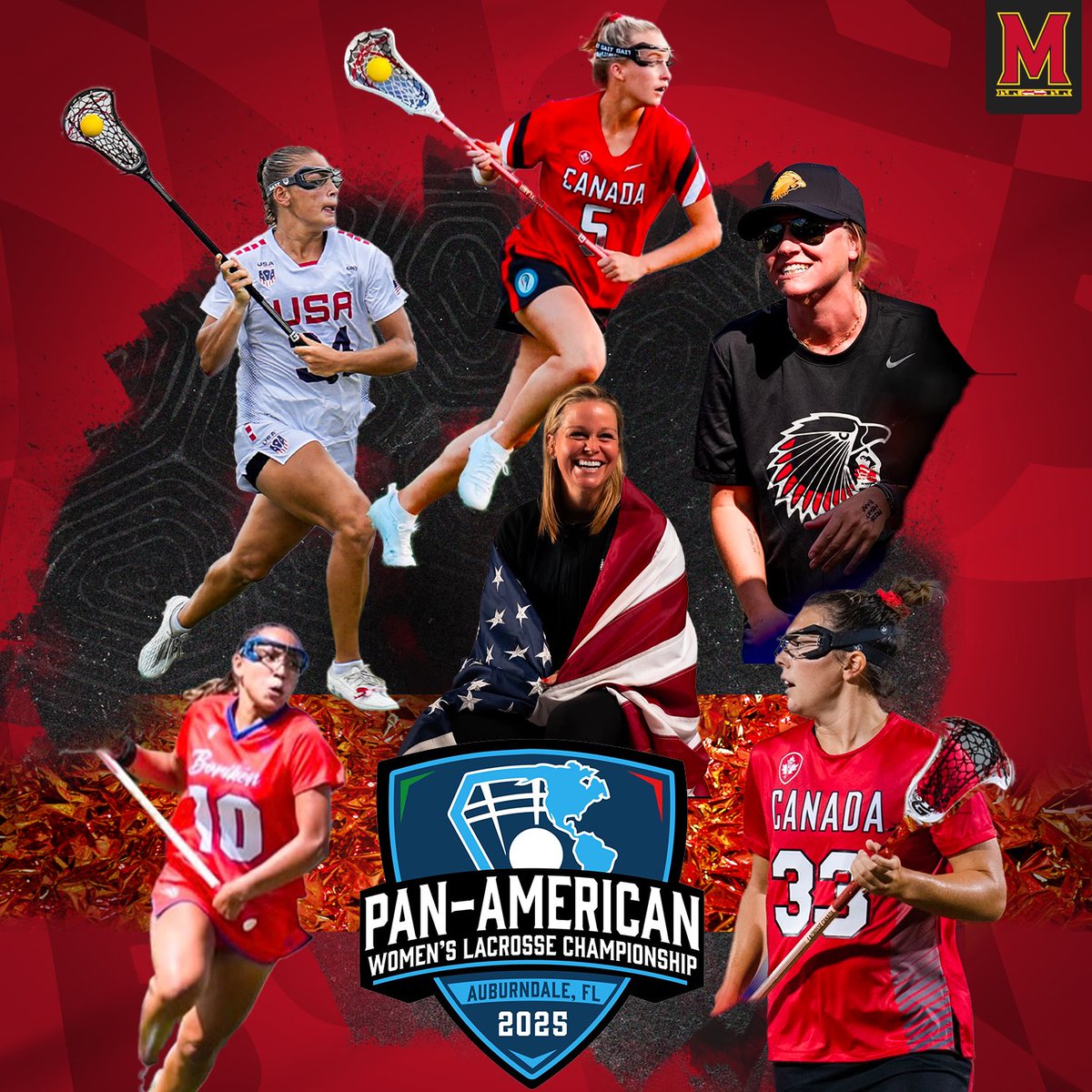 MarylandWLax's tweet image. Pan-American 𝐓𝐞𝐫𝐩𝐬 🐢🌎
So proud to see our Terps representing their countries in the first-ever Pan-American Women’s Lacrosse Championship!
Congrats to Erica Evans on being named to the All-Tournament Team! 🇨🇦