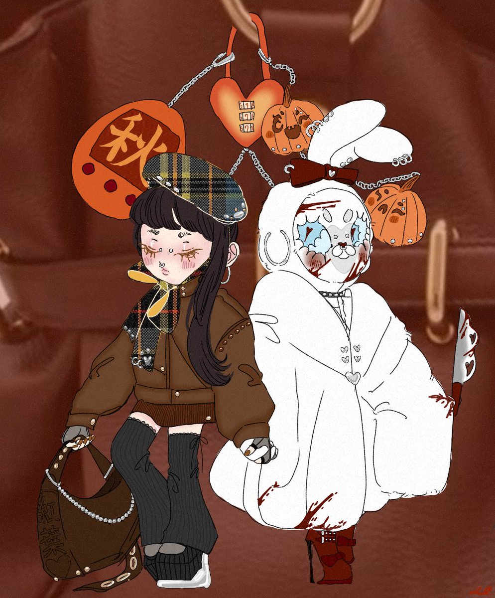 Autumn 🍁🌰🧡
Halloween 🍬👻🖤
#イラスト #digitalart #Oc #drawing