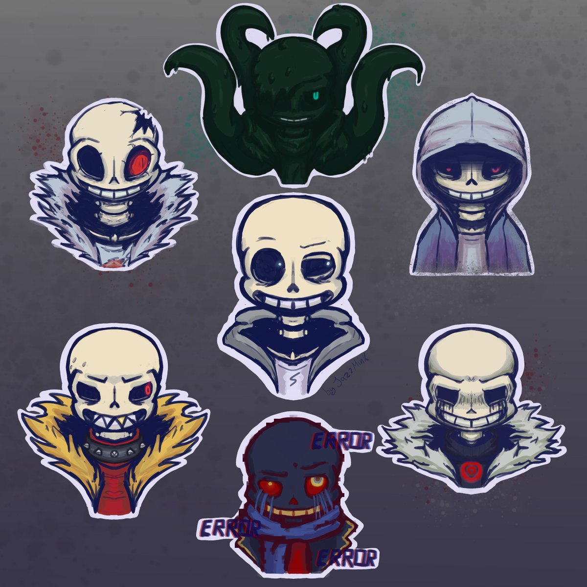 Jazz_M_Ink's tweet photo. #undertaleAU絵描きさんと繋がりたい : The Sans´es Collections
it started with  exploring some designs on reddid ^^ 
now i have a bunch of sanses Ö-Ö...
#undertale #UTMV #underfell #horrortale #errorsans #underswap #NightmareSans #fatalerror #underverse
#outertale #inksans https://t.co/dmqwhTCiPl