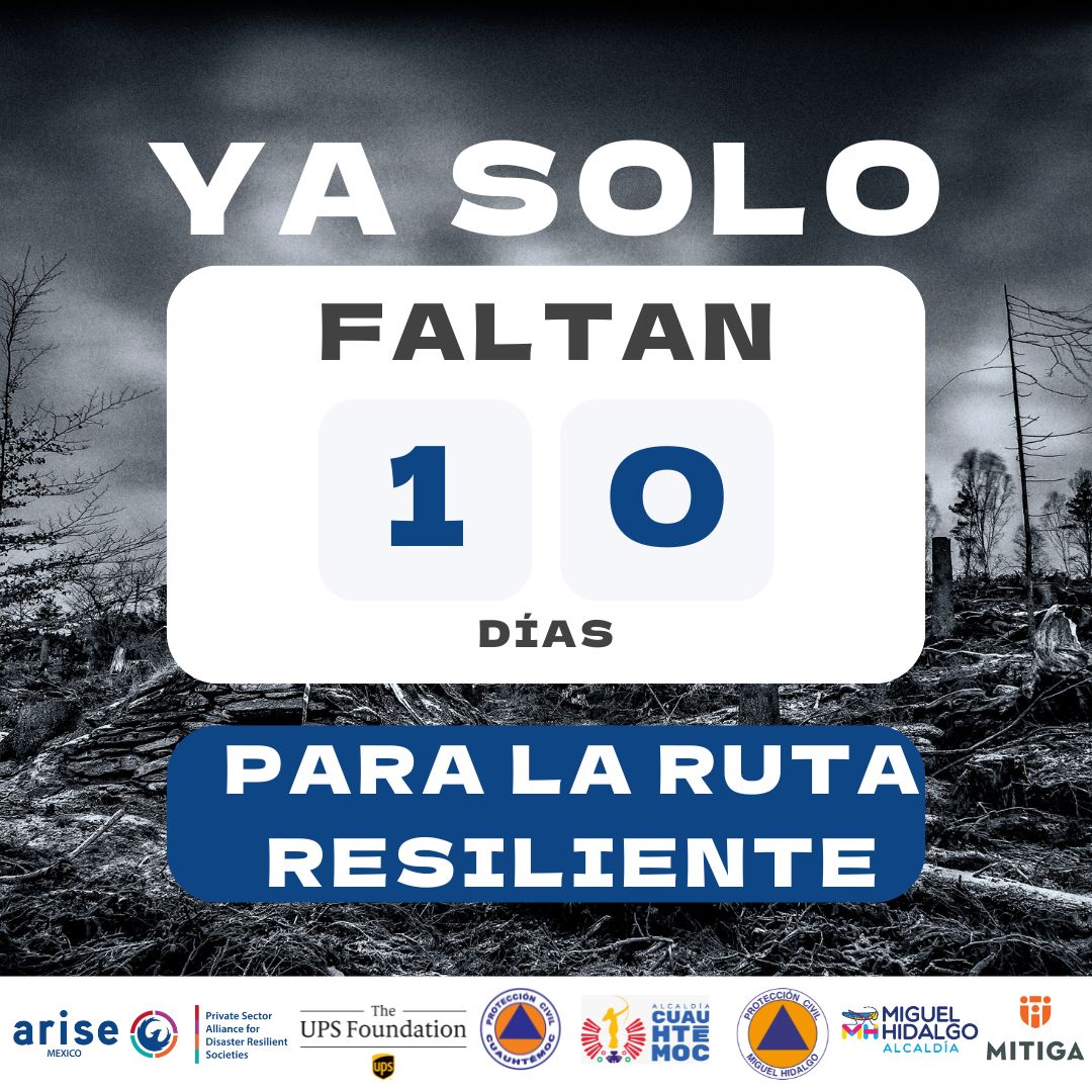 arisemx's tweet photo. ¡Faltan 10 días para la Ruta Resiliente!
No pierdas la oportunidad de fortalecer tu negocio.
Inicio: 22 de julio: "Identifica tu Riesgo"
Inscríbete: https://t.co/p1zTim9lr8
Gracias a nuestros aliados: @theupsfoundation, @alcaldiacuahtemoc, @alcaldiamiguelhidalgo, @josueserrano https://t.co/wBPa82F9CR