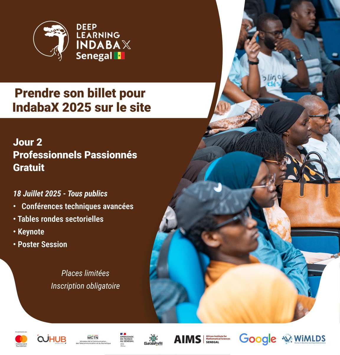 Les inscriptions pour IndabaX Senegal 2025 sont officiellement ouvertes !

Cette édition s’annonce exceptionnelle ❤️‍🔥 , avec deux journées complémentaires dédiées à la découverte, à l’apprentissage et au partage autour de l’IA.

Venez nombreux 🤗

👉 Lien : tally.so/r/wdGljN