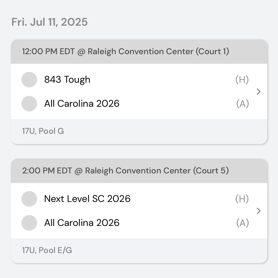 The schedule for my session <a href="/Phenom_Hoops/">Phenom Hoop Report</a> Live in Raleigh with <a href="/TeamAllCarolina/">All Carolina</a>