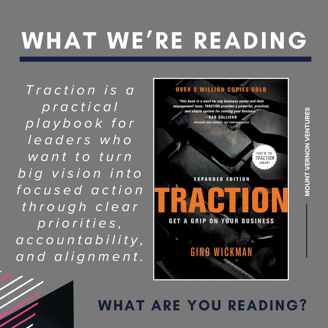 #SchoolLeaders: Looking to sharpen your skills this summer? 

Traction by Gino Wickman is a go-to. His EOS + 90-day “rocks” framework has shaped our Top Teams work @MVVentures, helping leaders align vision with action.

#LeadershipDevelopment #SchoolLeadership #TractionBook