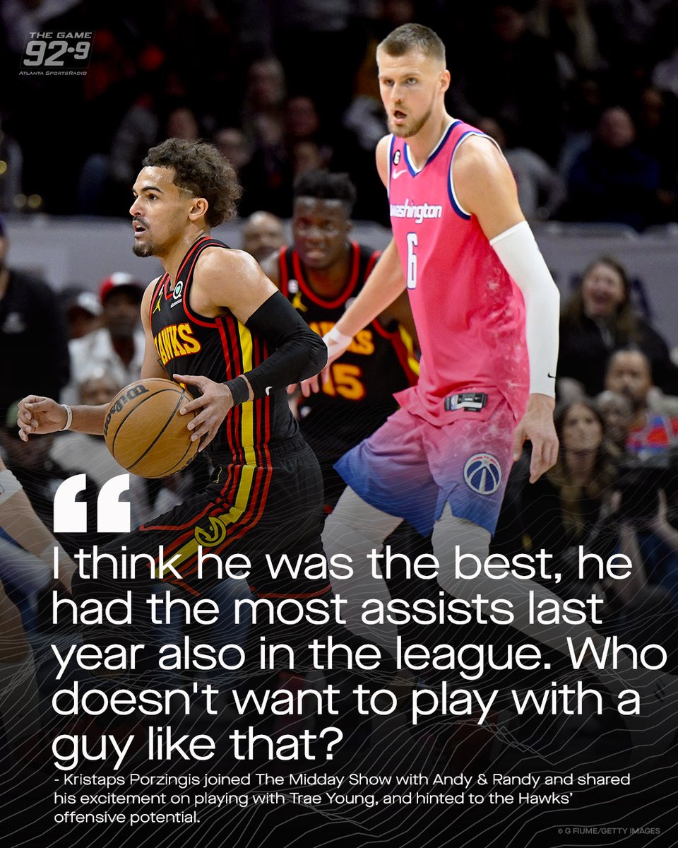 Kristaps Porzingis told <a href="/TBM929/">Andy Bunker</a> &amp; <a href="/randymac81/">Randy McMichael</a> he hasn't had a chance to meet Trae Young yet, but they've talked and he knows a lot about the guard from playing against him.

🎧go.audacy.com/gWZ978UMRUb
