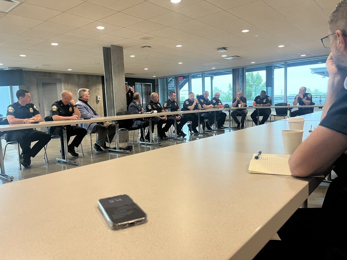 I started my day by meeting with several area police chiefs to discuss how we can work together to keep our communities safe. 

Our primary conversation was on sharing effective strategies to take care of our officers' mental, physical, and spiritual wellness.