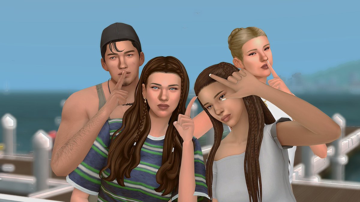 SimularSimmer's tweet image. Willow and her friend group catching a vibe near the local marina. 🌞
#TheSims #ShowUsYourSims