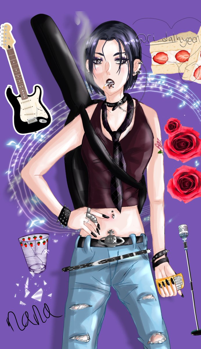 Rinipiipii's tweet photo. 大崎奈々
ワルの女王! 彼女にピアスを追加しました!🎸🎸🚬
I really love how she looks
#NANA #nanaosaki #大崎奈々 #ナナ #rockergirl #goth #大崎ナナ #smallartist #nanaosaki #Osakinana #digitalart https://t.co/GutEZt2jKO