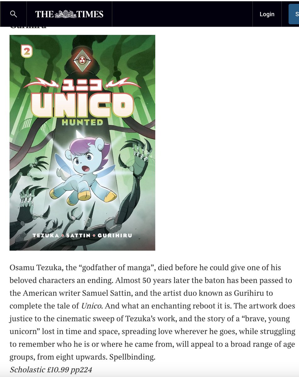 UNICO: AWAKENING (ユニコ: 目覚めのおはなし) (@unicomanga) on Twitter photo 💫 <a href="/thetimes/">The Times and The Sunday Times</a> lists Unico: Hunted as one of the best children's books of 2025
thetimes.com/culture/books/… 💫 <a href="/thetimes/">The Times and The Sunday Times</a> lists Unico: Hunted as one of the best children's books of 2025
thetimes.com/culture/books/…