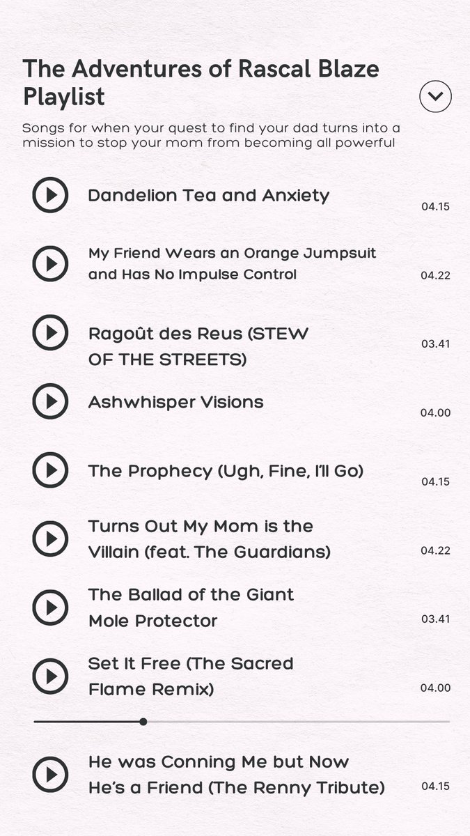 _jreynolds11's tweet image. Rascal’s Adventure Playlist #UnhingedPit #MG #W
(Looking for some beta readers!)